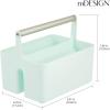 imagemDesign Plastic Shower Caddy Storage Organizer Utility Tote Divided Basket Bin  Metal Handle for Bathroom Dorm Kitchen Holds Soap Shampoo Conditioner  Aura Collection  Olive GreenSatinMintSatin
