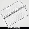 imagemDesign Plastic Shower Caddy Storage Organizer Utility Tote Divided Basket Bin  Metal Handle for Bathroom Dorm Kitchen Holds Soap Shampoo Conditioner  Aura Collection  Olive GreenSatinClearChrome