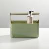 imagemDesign Plastic Shower Caddy Storage Organizer Utility Tote Divided Basket Bin  Metal Handle for Bathroom Dorm Kitchen Holds Soap Shampoo Conditioner  Aura Collection  Olive GreenSatinOlive GreenSatin