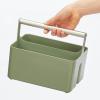 imagemDesign Plastic Shower Caddy Storage Organizer Utility Tote Divided Basket Bin  Metal Handle for Bathroom Dorm Kitchen Holds Soap Shampoo Conditioner  Aura Collection  Olive GreenSatinOlive GreenSatin