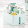 imagemDesign Plastic Shower Caddy Storage Organizer Utility Tote Divided Basket Bin  Metal Handle for Bathroom Dorm Kitchen Holds Soap Shampoo Conditioner  Aura Collection  Olive GreenSatinMintSatin
