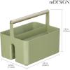 imagemDesign Plastic Shower Caddy Storage Organizer Utility Tote Divided Basket Bin  Metal Handle for Bathroom Dorm Kitchen Holds Soap Shampoo Conditioner  Aura Collection  Olive GreenSatinOlive GreenSatin