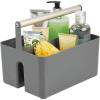 imagemDesign Plastic Shower Caddy Storage Organizer Utility Tote Divided Basket Bin  Metal Handle for Bathroom Dorm Kitchen Holds Soap Shampoo Conditioner  Aura Collection  Olive GreenSatinCharcoalSatin