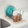 imagemDesign Dish Tray  Practical Draining Rack for Sink  Great Draining Rack  Up to 12 Plates and Cutlery  BronzeAmberBronze