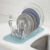imagemDesign Dish Tray  Practical Draining Rack for Sink  Great Draining Rack  Up to 12 Plates and Cutlery  BronzeChromeClear