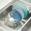 imagemDesign Dish Tray  Practical Draining Rack for Sink  Great Draining Rack  Up to 12 Plates and Cutlery  BronzeChromeClear