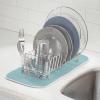 imagemDesign Dish Tray  Practical Draining Rack for Sink  Great Draining Rack  Up to 12 Plates and Cutlery  BronzeChromeClear
