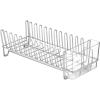 imagemDesign Dish Tray  Practical Draining Rack for Sink  Great Draining Rack  Up to 12 Plates and Cutlery  BronzeChromeClear