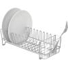 imagemDesign Dish Tray  Practical Draining Rack for Sink  Great Draining Rack  Up to 12 Plates and Cutlery  BronzeChromeClear