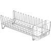 imagemDesign Dish Tray  Practical Draining Rack for Sink  Great Draining Rack  Up to 12 Plates and Cutlery  BronzeChromeClear