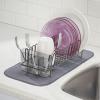 imagemDesign Dish Tray  Practical Draining Rack for Sink  Great Draining Rack  Up to 12 Plates and Cutlery  BronzeGraphiteSmoke