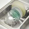 imagemDesign Dish Tray  Practical Draining Rack for Sink  Great Draining Rack  Up to 12 Plates and Cutlery  BronzeStoneClear