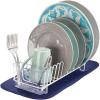 imagemDesign Dish Tray  Practical Draining Rack for Sink  Great Draining Rack  Up to 12 Plates and Cutlery  BronzeWhiteClear