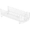 imagemDesign Dish Tray  Practical Draining Rack for Sink  Great Draining Rack  Up to 12 Plates and Cutlery  BronzeWhiteClear