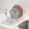 imagemDesign Dish Tray  Practical Draining Rack for Sink  Great Draining Rack  Up to 12 Plates and Cutlery  BronzeWhiteClear
