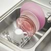 imagemDesign Dish Tray  Practical Draining Rack for Sink  Great Draining Rack  Up to 12 Plates and Cutlery  BronzeWhiteClear