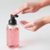imagemDesign Round Plastic Refillable Foaming Soap Dispenser Pump Bottle for Bathroom Vanity Countertop  VintageInspired Compact Container Design  Twain Collection  2 Pack  ClearBrushed ChromeClearMatte Black