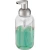 imagemDesign Round Plastic Refillable Foaming Soap Dispenser Pump Bottle for Bathroom Vanity Countertop  VintageInspired Compact Container Design  Twain Collection  2 Pack  ClearBrushed ChromeClearBrushed