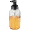 imagemDesign Round Plastic Refillable Foaming Soap Dispenser Pump Bottle for Bathroom Vanity Countertop  VintageInspired Compact Container Design  Twain Collection  2 Pack  ClearBrushed ChromeClearMatte Black