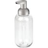 imagemDesign Round Plastic Refillable Foaming Soap Dispenser Pump Bottle for Bathroom Vanity Countertop  VintageInspired Compact Container Design  Twain Collection  2 Pack  ClearBrushed ChromeClearBrushed
