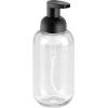 imagemDesign Round Plastic Refillable Foaming Soap Dispenser Pump Bottle for Bathroom Vanity Countertop  VintageInspired Compact Container Design  Twain Collection  2 Pack  ClearBrushed ChromeClearMatte Black