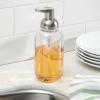 imagemDesign Round Plastic Refillable Foaming Soap Dispenser Pump Bottle for Bathroom Vanity Countertop  VintageInspired Compact Container Design  Twain Collection  2 Pack  ClearBrushed ChromeClearBrushed