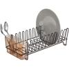 imagemDesign Dish Tray  Practical Draining Rack for Sink  Great Draining Rack  Up to 12 Plates and Cutlery  BronzeAmberBronze
