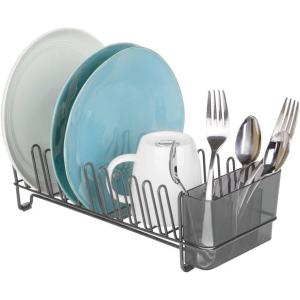imagemDesign Dish Tray  Practical Draining Rack for Sink  Great Draining Rack  Up to 12 Plates and Cutlery  BronzeGraphiteSmoke