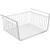 imagemDesign Metal Under Shelf Basket for Kitchen Storage  Wire Farmhouse Sliding Bin Basket for Pantry  Large Open Front Organizer for Food Drinks Snacks  Hyde Collection 2 Pack  ChromeChrome