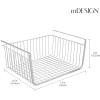 imagemDesign Metal Under Shelf Basket for Kitchen Storage  Wire Farmhouse Sliding Bin Basket for Pantry  Large Open Front Organizer for Food Drinks Snacks  Hyde Collection 2 Pack  ChromeChrome