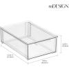 imagemDesign Shoe Storage Box with Drawer Construction  Sturdy Plastic Storage Box for Shoes  Stackable Drawer Box for Shoes Accessories and More  Pack of 2  Clear12 x 8 x 4 Pack of 2
