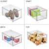 imagemDesign Shoe Storage Box with Drawer Construction  Sturdy Plastic Storage Box for Shoes  Stackable Drawer Box for Shoes Accessories and More  Pack of 2  Clear12 x 8 x 6 Pack of 2