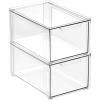 imagemDesign Shoe Storage Box with Drawer Construction  Sturdy Plastic Storage Box for Shoes  Stackable Drawer Box for Shoes Accessories and More  Pack of 2  Clear12 x 8 x 6 Pack of 2