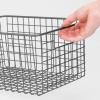 imagemDesign Metal Wire Food Storage Basket Organizer with Handles for Organizing Kitchen Cabinets Pantry Shelf Bathroom Laundry Room Closets Garage  Concerto Collection  4 Pack  Dark GrayGraphite Gray