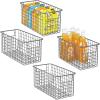 imagemDesign Metal Wire Food Storage Basket Organizer with Handles for Organizing Kitchen Cabinets Pantry Shelf Bathroom Laundry Room Closets Garage  Concerto Collection  4 Pack  Dark GrayGraphite