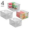 imagemDesign Metal Wire Food Storage Basket Organizer with Handles for Organizing Kitchen Cabinets Pantry Shelf Bathroom Laundry Room Closets Garage  Concerto Collection  4 Pack  Dark GrayGraphite Gray