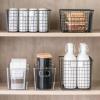 imagemDesign Metal Wire Food Storage Basket Organizer with Handles for Organizing Kitchen Cabinets Pantry Shelf Bathroom Laundry Room Closets Garage  Concerto Collection  4 Pack  Dark GrayBlack