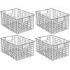 imagemDesign Metal Wire Food Storage Basket Organizer with Handles for Organizing Kitchen Cabinets Pantry Shelf Bathroom Laundry Room Closets Garage  Concerto Collection  4 Pack  Dark GrayGraphite Gray