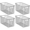 imagemDesign Metal Wire Food Storage Basket Organizer with Handles for Organizing Kitchen Cabinets Pantry Shelf Bathroom Laundry Room Closets Garage  Concerto Collection  4 Pack  Dark GrayGraphite