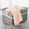 imagemDesign Wide Rectangular Woven Braided Rope Home Storage Baskets with Handles  for Organizing Closet Bedroom Bathroom Living Room Entryway Office  825quot High 2 Pack  Gray
