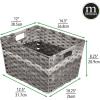 imagemDesign Wide Rectangular Woven Braided Rope Home Storage Baskets with Handles  for Organizing Closet Bedroom Bathroom Living Room Entryway Office  825quot High 2 Pack  Gray