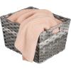 imagemDesign Wide Rectangular Woven Braided Rope Home Storage Baskets with Handles  for Organizing Closet Bedroom Bathroom Living Room Entryway Office  825quot High 2 Pack  Gray