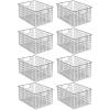 imagemDesign Metal Wire Food Storage Basket Organizer with Handles for Organizing Kitchen Cabinets Pantry Shelf Bathroom Laundry Room Closets Garage  Concerto Collection  4 Pack  Dark GrayGraphite