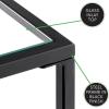 imagemDesign Glass Top Coffee Table  Large Minimalistic Rectangular Geometric Metal Accent Furniture Unit for Living Room Basement Home Office Garage and Bedroom  BlackBlack