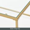 imagemDesign Glass Top Coffee Table  Large Minimalistic Rectangular Geometric Metal Accent Furniture Unit for Living Room Basement Home Office Garage and Bedroom  BlackSoft Brass