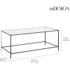 imagemDesign Glass Top Coffee Table  Large Minimalistic Rectangular Geometric Metal Accent Furniture Unit for Living Room Basement Home Office Garage and Bedroom  BlackBlack