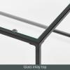 imagemDesign Glass Top Coffee Table  Large Minimalistic Rectangular Geometric Metal Accent Furniture Unit for Living Room Basement Home Office Garage and Bedroom  BlackBlack