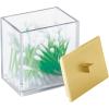 imagemDesign Plastic Rectangle Apothecary Canister  Organizer for Bathroom Vanity Countertop Shelf Decor  Holds Cotton Swabs Soap Makeup Bath Salts  Lumiere Collection  2 Pack  ClearLight PinkClearGold