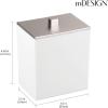 imagemDesign Plastic Rectangle Apothecary Canister  Organizer for Bathroom Vanity Countertop Shelf Decor  Holds Cotton Swabs Soap Makeup Bath Salts  Lumiere Collection  2 Pack  ClearLight PinkWhiteBrushed