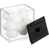 imagemDesign Plastic Rectangle Apothecary Canister  Organizer for Bathroom Vanity Countertop Shelf Decor  Holds Cotton Swabs Soap Makeup Bath Salts  Lumiere Collection  2 Pack  ClearLight PinkClearMatte Black